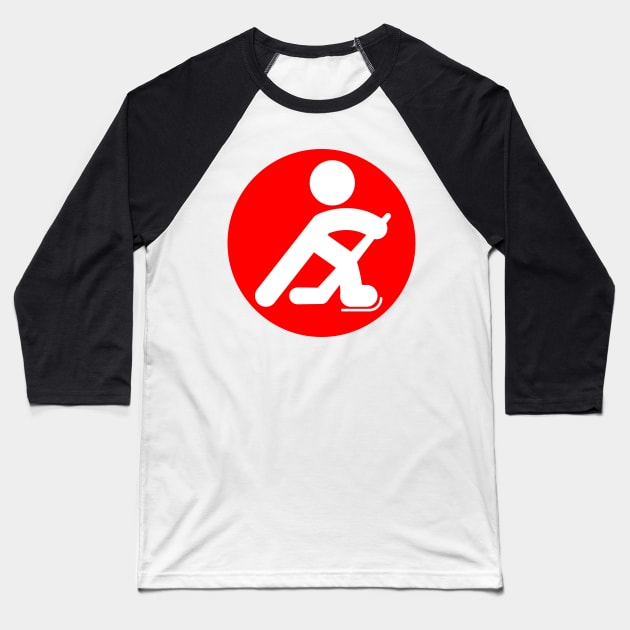 HOCKEY PLAYER SILHOUETTE Baseball T-Shirt by HOCKEYBUBBLE